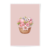 Easter Basket Photographic Prints, Floral Easter Decor, Pink Easter Eggs, Spring Flowers, Easter Wall Art, Easter Gift Idea - Tawshia